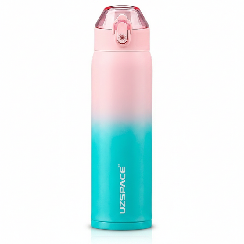 Garrafa Térmica WOO-SENSE UZSPACE® — Rosa e Azul Ciano